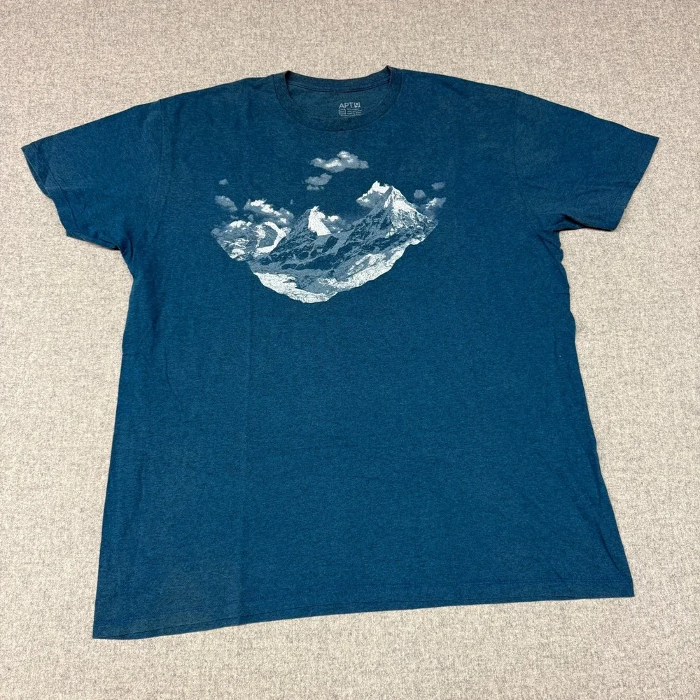Apt. 9 | Men's Mountain Graphic T-Shirt | XXL | Heather Blue | Short Sleeve Tee